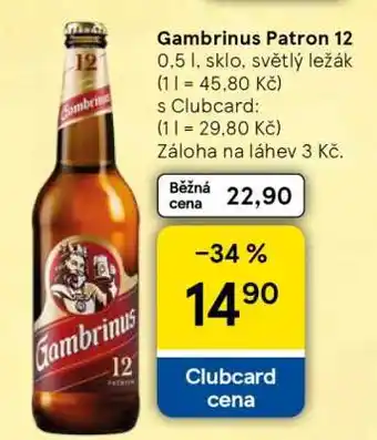 Tesco Gambrinus Patron 12 nabídka