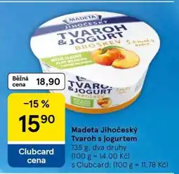 Tesco Madeta Jihočeský tvaroh s jogurtem nabídka