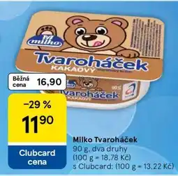 Tesco Milko Tvaroháček nabídka