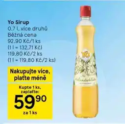 Tesco Yo sirup nabídka