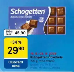 Tesco Schogetten Čokoláda nabídka
