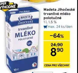 Tesco Madeta Jihočeské trvanlivé mléko polotučné nabídka