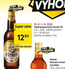 Tesco Velkopopovický Kozel 10 nabídka
