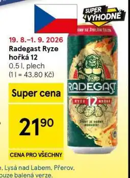 Tesco Radegast Ryze Hořká 12 nabídka