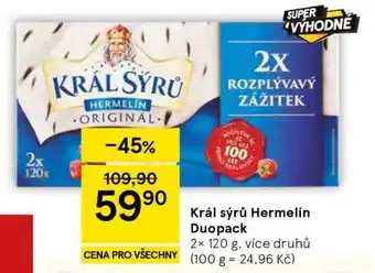 Tesco Král sýrů Hermelín duopack nabídka