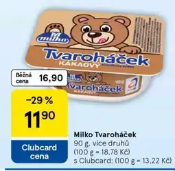 Tesco Milko Tvaroháček nabídka