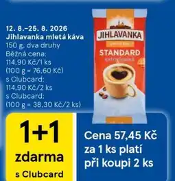 Tesco JIHLAVANKA mletá káva nabídka