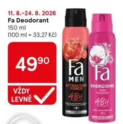 Tesco Fa deodorant nabídka