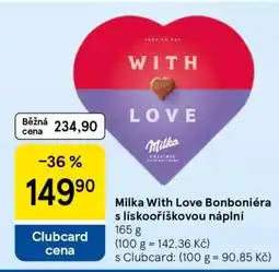 Tesco Milka With Love Bonboniéra s lískooříškovou náplní nabídka
