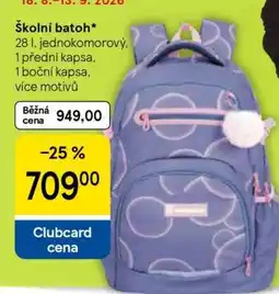 Tesco Školní batoh nabídka