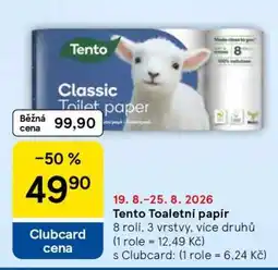 Tesco Tento toaletní papír nabídka