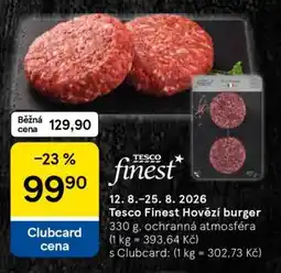 Tesco Tesco Finest Hovězí burger nabídka