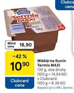 Tesco Mlékárna Kunín Termix Maxi nabídka