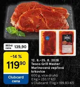 Tesco Tesco Grill Master Marinovaná vepřová krkovice nabídka