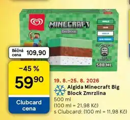 Tesco Algida Minecraft Big Block Zmrzlina nabídka