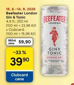 Tesco Beefeater London Gin & Tonic nabídka