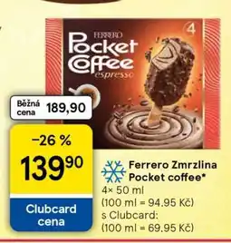 Tesco Ferrero Zmrzlina Pocket coffee nabídka