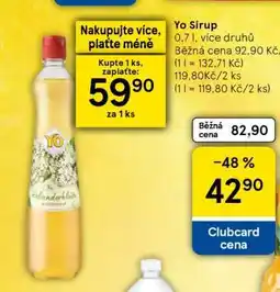 Tesco Yo sirup nabídka