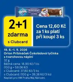 Tesco Orion Pribináček Čokoládová tyčinka s tvarohovou náplní nabídka