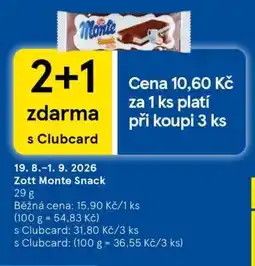 Tesco Zott Monte Snack nabídka