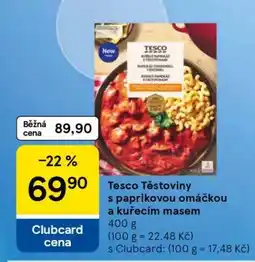 Tesco Tesco Těstoviny s paprikovou omáčkou a kuřecím masem nabídka