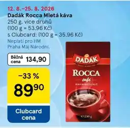 Tesco Dadák Rocca Mletá káva nabídka