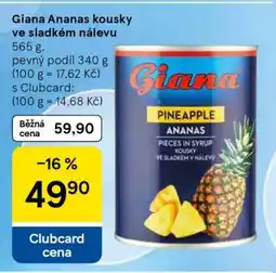Tesco Giana Ananas kousky ve sladkém nálevu nabídka