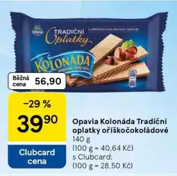 Tesco Opavia Kolonáda Tradiční oplatky oříškočokoládové nabídka