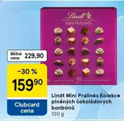 Tesco Lindt Mini Pralinés Kolekce plněných čokoládových bonbónů nabídka