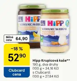 Tesco Hipp Krupicová kaše nabídka