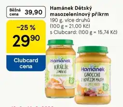 Tesco Hamánek dětský masozeleninový příkrm nabídka