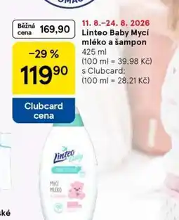 Tesco Linteo Baby Mycí mléko a šampon nabídka