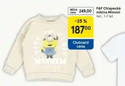 Tesco F&F Chlapecká mikina Mimoni nabídka