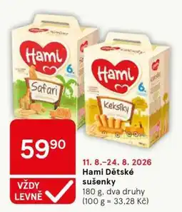 Tesco Hami Dětské sušenky nabídka