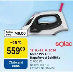 Tesco Solac PV2400 Napařovací žehlička nabídka