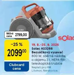 Tesco Solac AS3266 Bezsáčkový vysavač nabídka