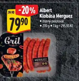 Albert Albert Klobása Merguez nabídka