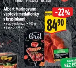 Albert Albert Marinované vepřové medailonky s brusinkami nabídka