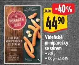Albert Vídeňské minipárečky se sýrem nabídka
