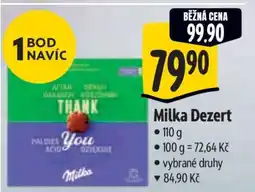 Albert Milka dezert nabídka