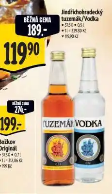 Albert Jindřichohradecký tuzemák/vodka nabídka