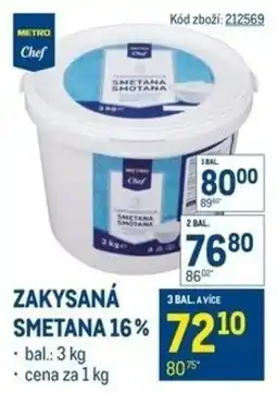 Makro Metro Chef zakysaná smetana 16% nabídka