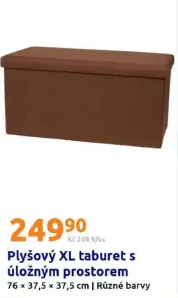 Action Plyšový XL taburet s úložným prostorem nabídka