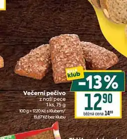 Billa Večerní pečivo z naší pece 1 ks nabídka