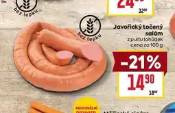 Billa Javořický točený salám z pultu lahůdek cena za nabídka