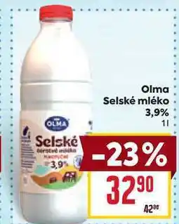 Billa Olma Selské mléko 3,9% nabídka