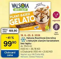 Tesco Valsoia Rostlinná Zmrzlina s tekutým slaným karamelem bez lepku nabídka