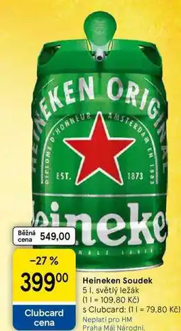 Tesco Heineken Soudek, 5 I, světlý ležák nabídka
