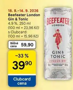Tesco Beefeater London Gin & Tonic 4.9% nabídka