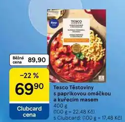 Tesco Tesco Těstoviny s paprikovou omáčkou a kuřecím masem nabídka